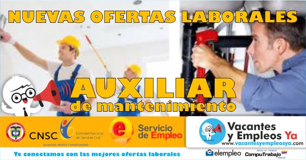 Ofertas laborales Auxiliar de mantenimiento