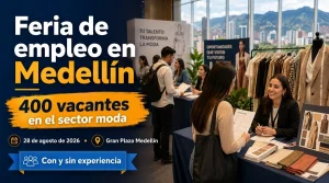 Feria de empleo en Medellín abre 400 vacantes este 28 de agosto y también hay opciones sin experiencia